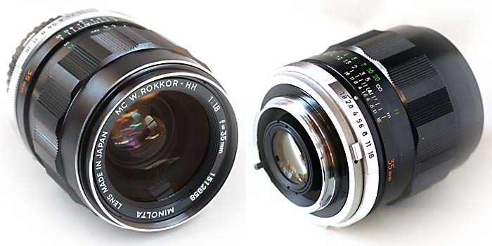 ミノルタ MC W.ROKKOR-HH 35mm F1.8 - レンズ(単焦点)