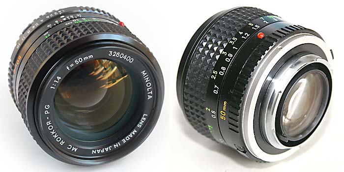 超格安価格 【動作確認済】MINOLTA MC RIKKOR-PG 50mm,f1.4 レンズ(単焦点)