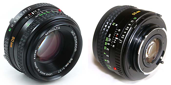 MINOLTA MD ROKKOR 50mm f1.7ロッコール - レンズ(単焦点)